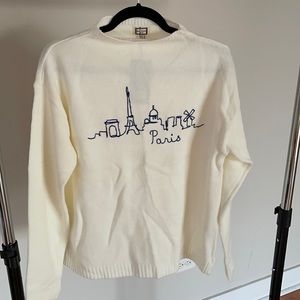 Paris Knit Cream Embroidery Sweater